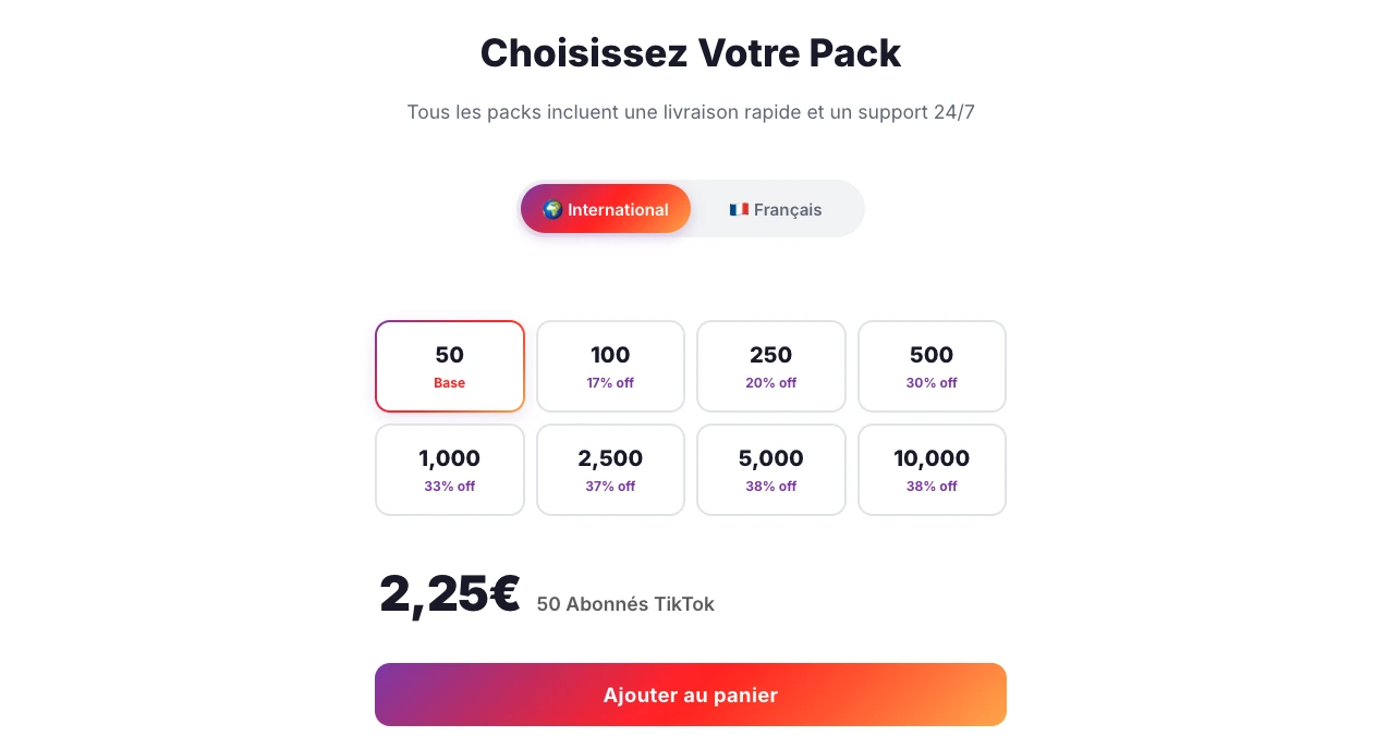Pacchetti follower TikTok Followers-Lab
